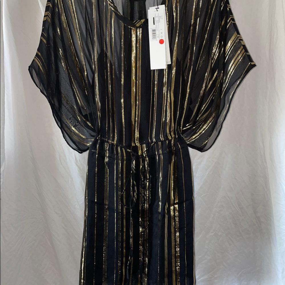 Iro Dresses | New Iro Black Gold Metallic